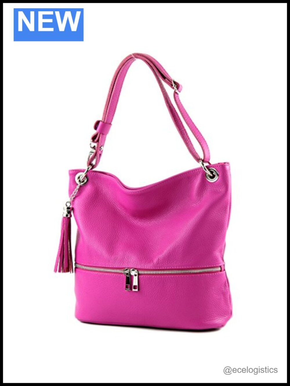Genuine Leather Hobo Crossbody Bag with Multiple Compartments